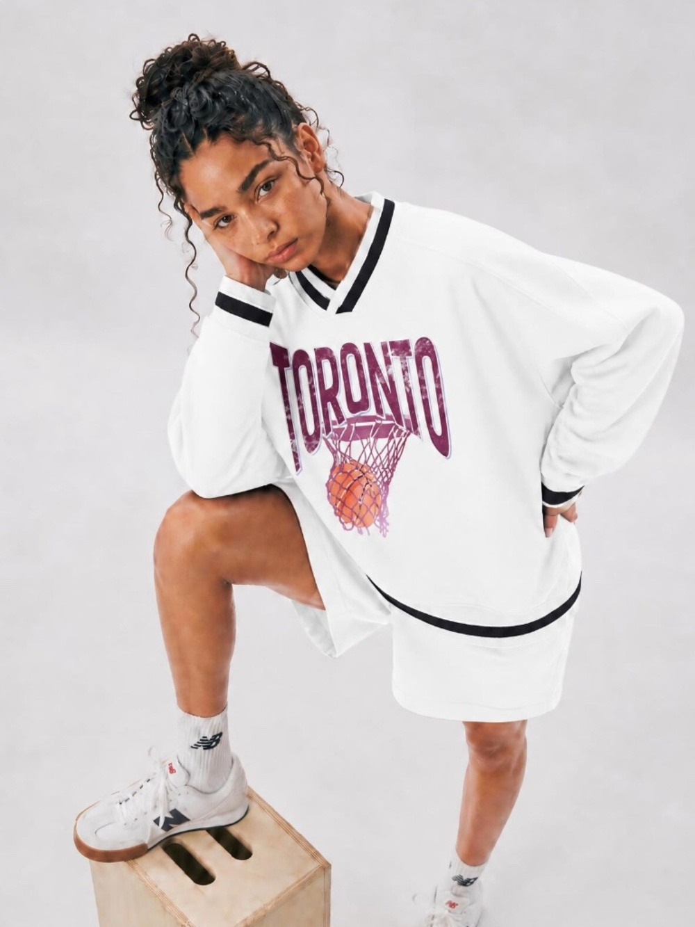 Toronto Women's Basketball Vintage White Varsity Sweater